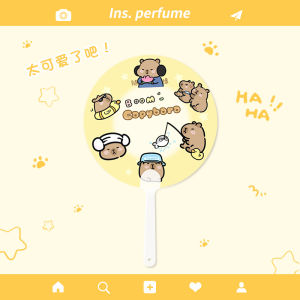 Quạt Nhựa Trong Suốt Dễ Thương Cho Trẻ Em Quạt Cầm Tay Hoạt Hình Quạt Mini Di Động Bền Bỉ Quạt Tròn Nhỏ Quạt Thủ Công