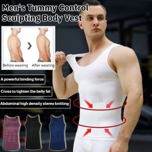 Mens Tummy Control Sculpting Body Vest Slimming Compression Shirt Seamless Waist Trainer Tank Top Shapewear