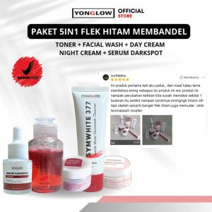 Yonglow Paket Lengkap 5in1 Toner Flek Serum Darkspot Sabun Muka Cream Siang Malam Penghilang Flek Hitam BPOM