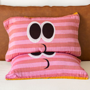 100% Cotton Eye-Like Pillowcases Breathable Anti-Hair Oil for Men And Women Universal for All Seasons Cute Pair Set