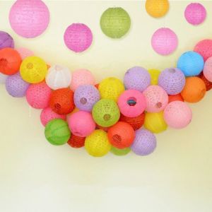 New 1PC 40cm Paper Lanterns Hollow New Year Mall Activities Arranged Wedding Marriage Room Decoration Paper Lanterns Supplies