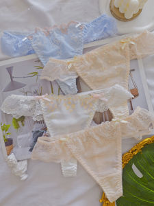 Quần Lót Nữ Ren Thêu Gợi Cảm Ice Silk Low Waist T-Clip Quần Lót Nữ Mùa Thu Đông Pure Desire Quần Lót Ren Thêu Mới Cho Bé Gái