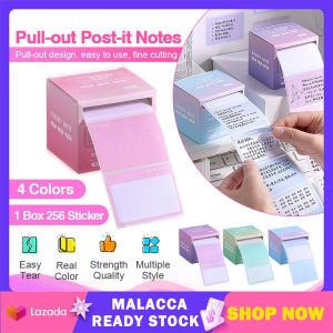 256pcs/Box Pull-out Sticky Notes Multi-functional Tearable Stickers School Office Note Paper Set DIY Notebook Decoration 抽取式便签纸 便利贴