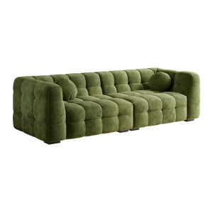Creamy Style Straight Line Chenille Sofa