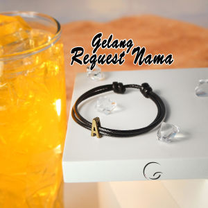 Gelang Inisial Huruf A sampai Z GOF1 Bahan Tali Korea 2mm Waterproof Anti Air