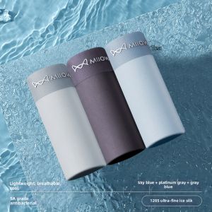 MiiOW | Mens Ice Silk Boxer Shorts Breathable Antibacterial Thin Flat Angle Underwear Comfortable Briefs Summer Collection MiiOW