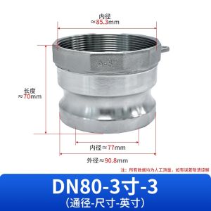 ข้อต่อสแตนเลสแบบเชื่อมต่อเร็ว ชนิด a สำหรับงานหนักพิเศษ 304 แบบมีด้าย ข้อต่อแบบหนีบ ข้อต่อท่อ 2 นิ้ว 25 นิ้ว 4 นิ้ว