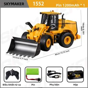 Xe Xúc Lật Điều Khiển Từ Xa HUINA 1:16 2.4GHz 11 Kênh Đèn LED Chất Liệu Hợp Kim Có Âm Thanh Đồ Chơi Điều Khiển Từ Xa Dành Cho Độ Tuổi Từ 14 Trở Lên