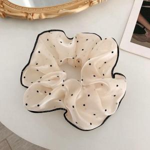 EELHOE | [J] 1Pc Minimalist Sweet Fabric Hair Ties For Women Heart Floral Dot Printed Hair Scrunchies Elastic Accessories
