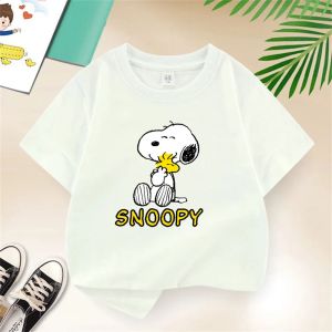 Bandai | Stylish Peanuts Snoopy Chick Party Kids T-Shirts Round Neck 100% Cotton T Shirts Cute Short Sleeve Tee Shirt Unique Clothes