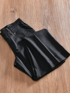 กางเกงขายาวทรงตรงสำหรับผู้ชาย ผ้าไนลอนผสมคอตตอนระบายอากาศได้ดี กางเกงขายาวทรงตรงแบบลำลองสำหรับฤดูร้อน