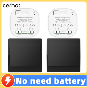 Cerhot Smart Home Black Self Powered Wireless Switch For Lights Kinetic Switch Kit Remote Light Switches Wireless Push Button