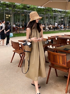 French Style Crew Neck Sleeveless Dress  Fashion Design For Women