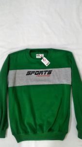 Jaket Sweater l Switer Jumbo l Suwiter Kecil l Sweter  Big Size l Crewneck SPORTS RIDING Bahan Kain Flecee Warna Hijau Fuji Kombinasi Garis Tengah Abu-abu Misty Muda Ready Size S/M/L/XL/XXL/XXXL Bisa COD / Bayar Ditempat