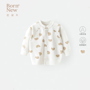 Barneys Pure Cotton Long Sleeve Outwear for Babies Casual Warm Spring Autumn Top Versatile Comfortable Breathable Clothes