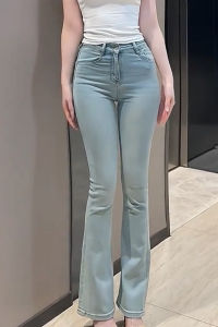 MANMI | High Waist Flared Stretchy Slimming Light Blue Jeans