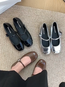 DBPLO Mary Jane Shoes for Women Comfortable Flat Toe Pumps Casual Elegant Flat Shoes