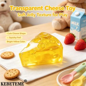 KEBETEME Squishy Honey Cheese Square Toys Super Soft Mochi Cheese Squeeze Toy Funny Anti-stress Sensory Toy for Kids Gifts