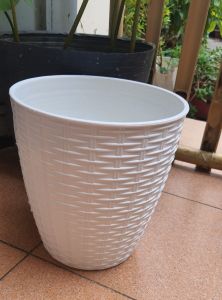 chậu nhựa trồng cây hoa văn mây đan tinh tế sang trọng 3 size 17x18cm 22x23cm và 28x30cm