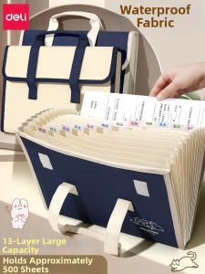 deli | Canvas Organizer A4 Folder for Students High Capacity