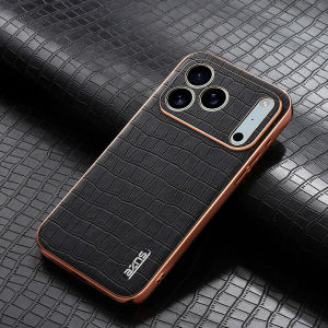 เคส iPhone 17 Pro Max 17 Pro Air ลายหนังจระเข้ 3 มิติ หนัง PU ชุบขอบกันกระแทก ป้องกันกล้องเต็มรูปแบบ เคสนิ่ม