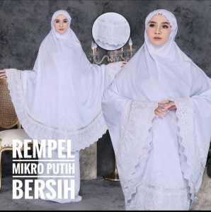 Mukena Putih Polos Renda Dewasa | Mukena Aisah Murah Terbaru 2023