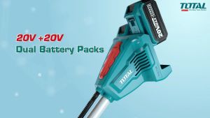 Máy cắt cỏ dùng pin Lithium-Ion 2x20V TOTAL TSTLI200285 (kèm 2 pin và 1 sạc) máy cắt cỏ dây cước kèm dây cước: 5m đường kính cắt 300mm