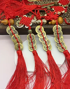 Mặt dây chuyền đồng xu Ngũ Hoàng bầu đồng nguyên chất chính hãng dài 10cm