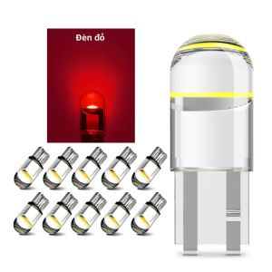 Bộ 10 Bóng Đèn LED T10 W5W Canbus COB Dạng Vòm Đèn Đánh Dấu Đèn Biển Số Xe 12V 6000K Màu Trắng Xanh Dương Đỏ Dành Cho Ô Tô