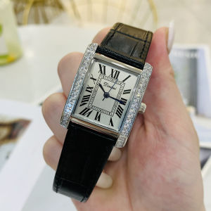 Rectangular Diamond Embedded Leather Strap Womens Watch Simple Roman Retro High Aesthetic Value Brand Domestic Quartz Movement