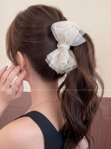 PINK EMPRESS | White Bow Hair Clip For Women With Thin Hair