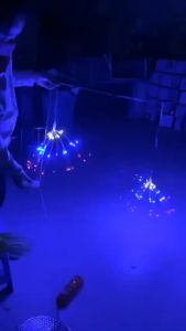 [TẶNG ĐÈN LED 5M] Bộ dây đèn led pháo hoa 3 tầng dài 5 mét 600 bóng gồm 5 chùm pháo rủ xuống 0.8 mét màu vàng/ đủ màu