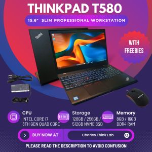 Lenovo Thinkpad T580 i7 8th Gen 16GB DDR4 512GB Slim Laptop Work from Home Online Class Professional Workstation PRELOVED