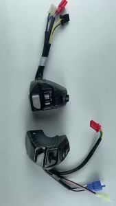 Motorcycle domino Handle Switch with Hazard Light For Aerox / MIO Left+Right 1pair carbon fiber/Black