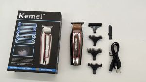 Kemei Professional Electric Hair Clipper Trimmer 0mm Engraving Shears Hair Trimmer Rechargeable Electric Hair Trimmer Professional Electric Beard Shaver Hair Clipper KM-032