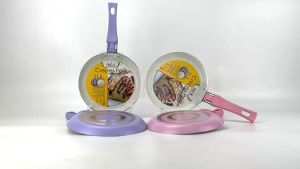 MAKCOOK Wajan Teflon / Wajan Gagang / Crepes pan / crepes maker / telfon crepes White Pink 16cm