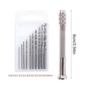 Pin Vise Hand Drill for Resin Casting Molds Single Head Hand Twisted Drill with 10Pcs Drill Bits (0.8-3 mm) for  Jewelry Making
