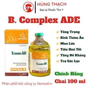 BComplex ADE vemedim 100ml tiêm tăng trọng ăn ngon trợ sức tăng đề kháng gàvịtchómèo gia súc.