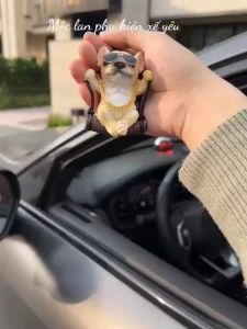 Khánh Treo Gương Thú CưngChú ChóMèo Đu Xích Đu Đáng Yêu Trang Trí Xe Hơi Treo Gương Chiếu Hậu