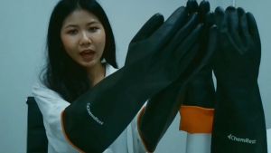 CHEMREST ถุงมือยางหนา กันสารเคมีรุนแรง ยาว 18 นิ้ว (45 cm) (1 คู่) ถุงมือยางกันเคมี ถุงมือยางกันเคมีแรง - Lazada