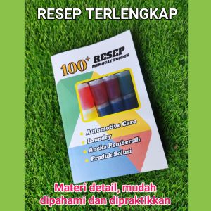 Buku Resep Kimia Industri UMKM Automotive care Aneka Pembersih dan Sabun Laundry Produk Solusi