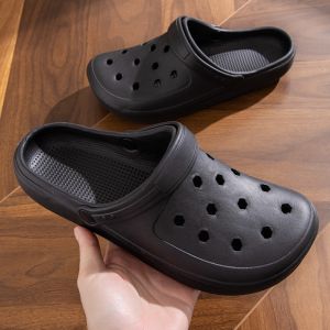 Womens Hole Shoes Summer K-style Big Toe Non Slip Outdoor Cute Foam Sandals Closed Toe Beach Slippers Nurse Shoes Men