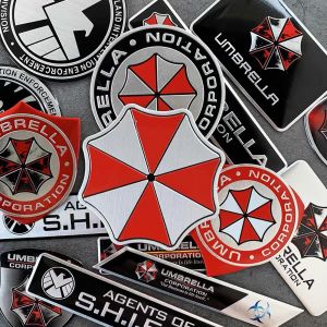 Car Styling 3D Metal Umbrella Corporation Logo Stickers Aluminum Alloy Badge Auto Motorcycle Trunk Fender Body Decor Accessories