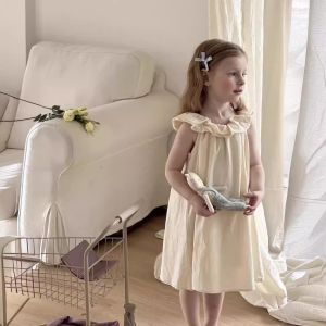 Girl Beautiful Trailing Princess Dress Fancy Summer 2024 New Arrival Kids Sweet Pink Floral Dress