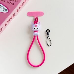 Sanrio | Sanrio KUROMI Macaron Color Silicone Phone Strap Adjustable Wristband Keychain Decorative Items Gift Anti-lost Wristlet Chain