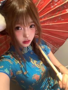 New Chinese Style Cheongsam Dress Halloween Christmas Cosplay Uniform Short Sleeve Maid Uniform Short Flag Robe Daily Wear