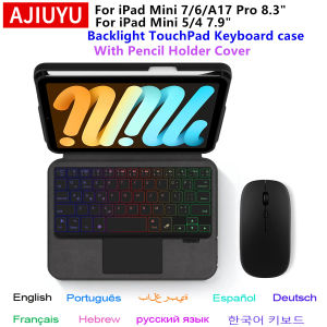 AJIUYU Magic Keyboard Case for iPad Mini 7 2024 A17 Pro 8.3" Mini 6 5 4 Keyboard Cover for iPad Mini 7th 6th 5th 4th Generation