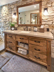 American Style Retro Bathroom Cabinet Combination Oak Antique Industrial Style Homestay Bathroom Cabinet Washbasin Washing Stand