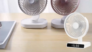 Auto Oscillation Desk Fan - 4 Speed with Rechargable Battery