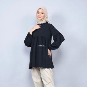 Atasan wanita fashion terbaru cringkel airflow premium/blouse glamor kekinian banyak size (MLXL)